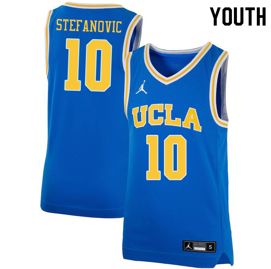 Youth #10 Lazar Stefanovic UCLA Bruins College Basketball Jerseys Stitched Sale-Blue